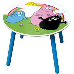 Tavolino rotondo Barbapapa in legno. Diametro 60 cm e altezza 46.5 cm. Spessore 12 cm.